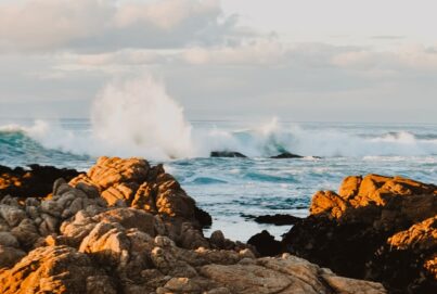 ocean waves along the pacific coast